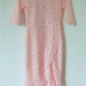 Elegant Pink Lace Dress